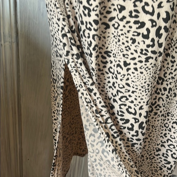 AMERICAN EAGLE leopard print spaghetti strap midi dress S resortwear neutral - Picture 3 of 9